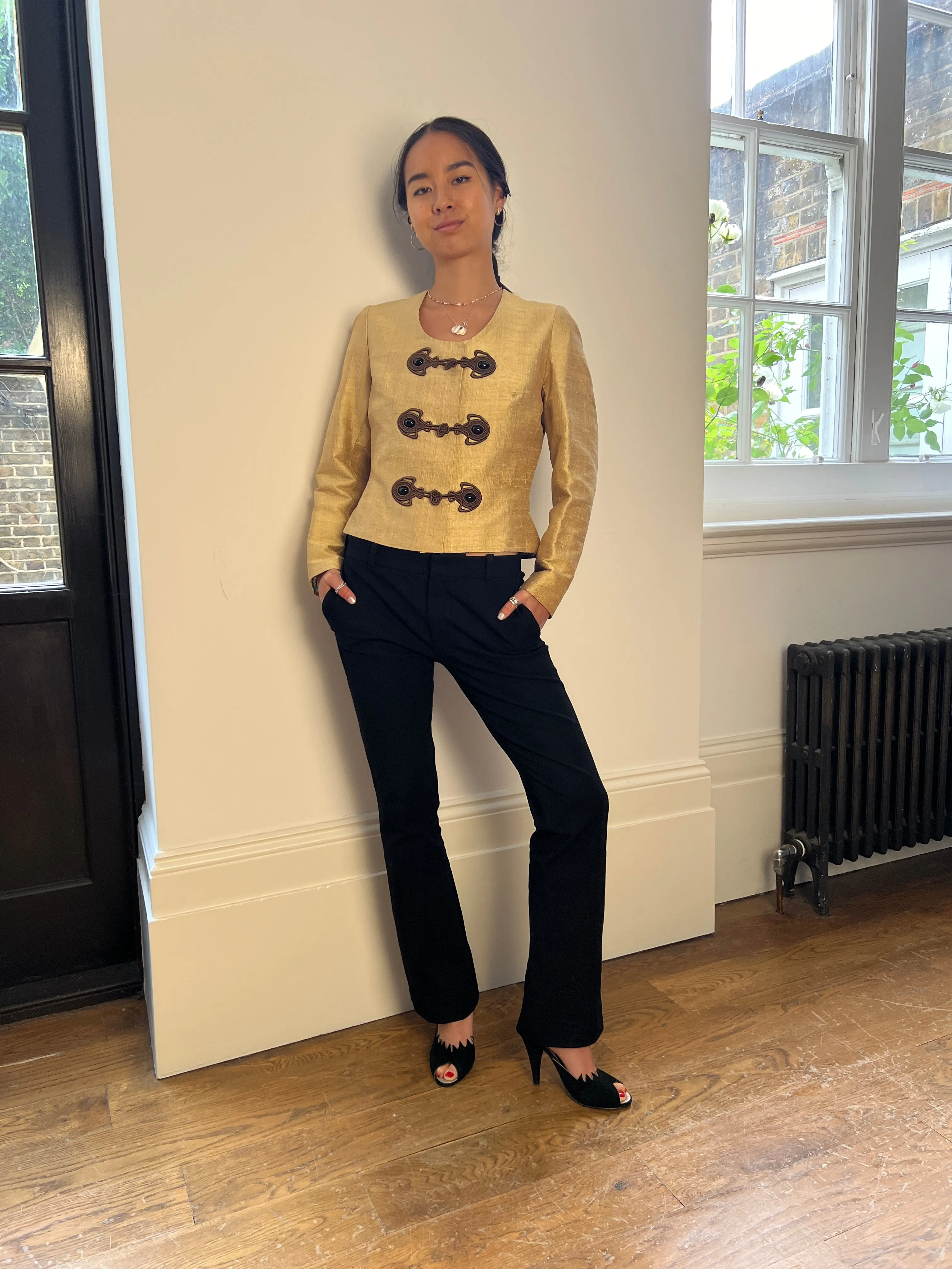 ARCHIVE - 1960s Gold Silk Jacket with Frog Fastenings