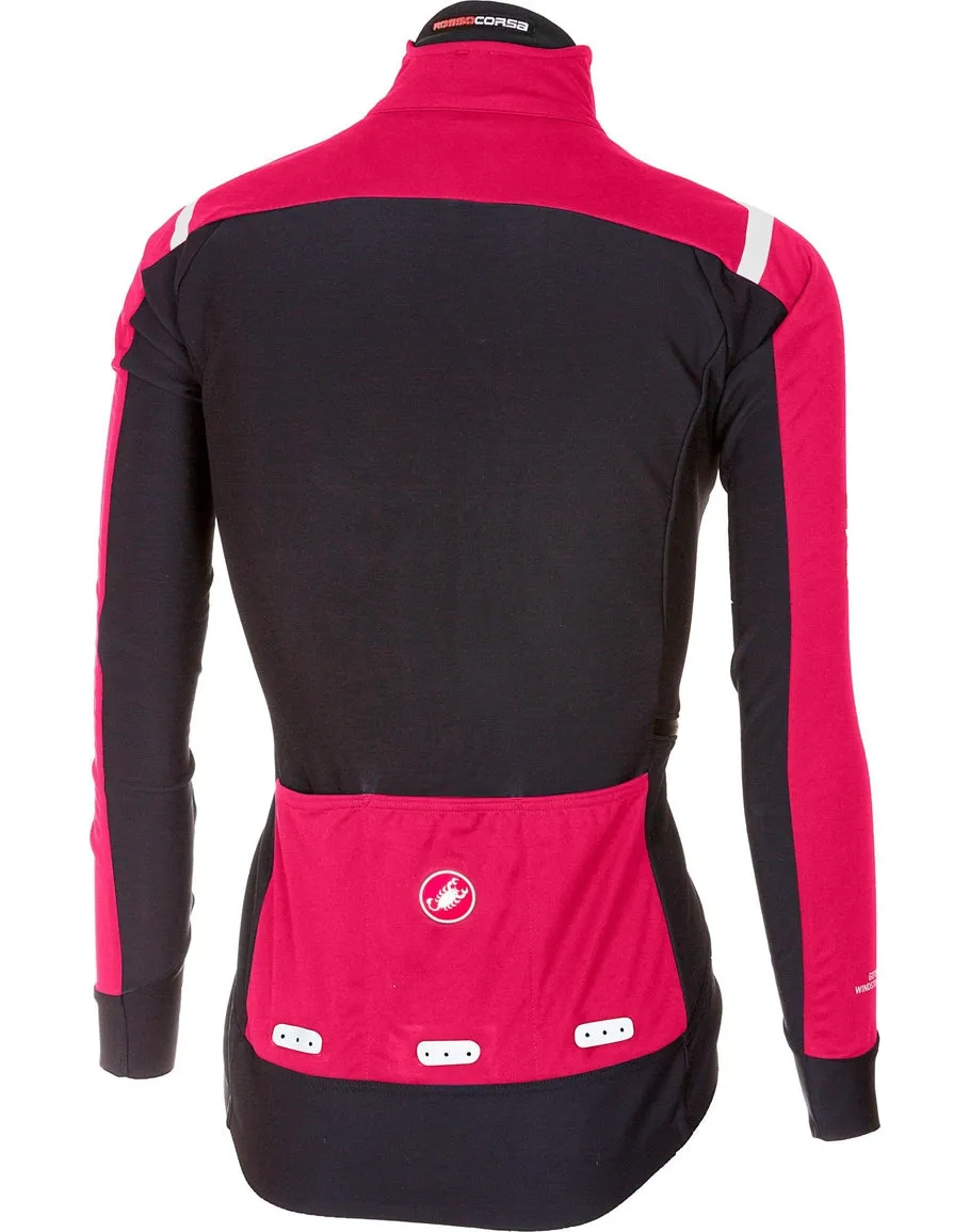 CASTELLI ALPHA ROS WOMEN LIGHT JACKET ROSSO CORSA ELECTRIC MAGENTA BLACK
