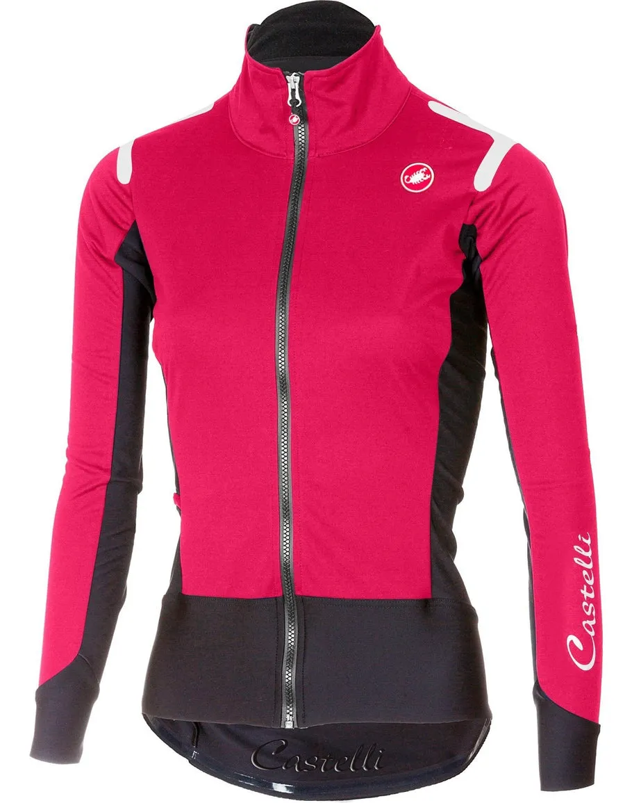 CASTELLI ALPHA ROS WOMEN LIGHT JACKET ROSSO CORSA ELECTRIC MAGENTA BLACK