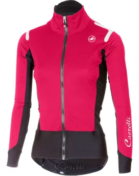 CASTELLI ALPHA ROS WOMEN LIGHT JACKET ROSSO CORSA ELECTRIC MAGENTA BLACK