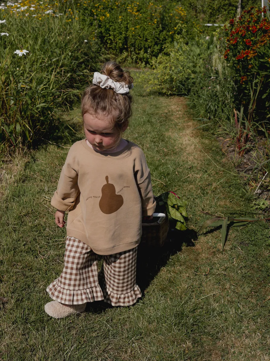 Chestnut Gingham Frill Culottes
