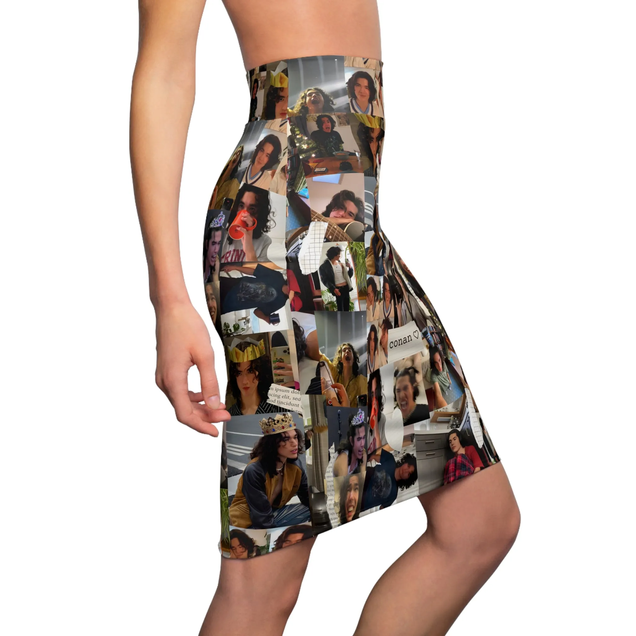 Conan Grey Being Cute Photo Collage Women's Pencil Skirt