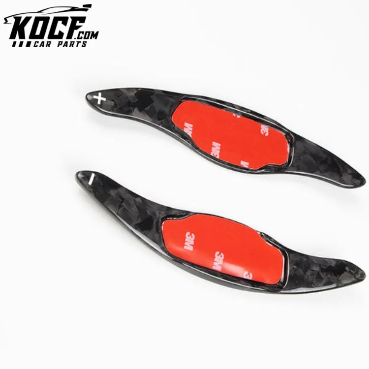 ES-617 For KIA Stinger 18-20 Car Interior Steering Wheel Extension Accessories Trim Real Forged Carbon Fiber Shift Paddle