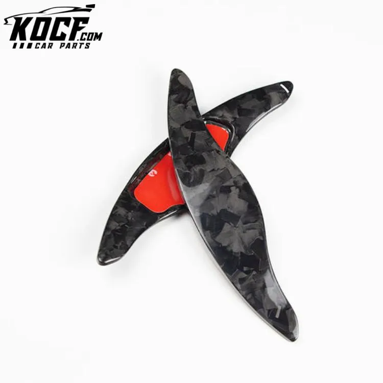 ES-617 For KIA Stinger 18-20 Car Interior Steering Wheel Extension Accessories Trim Real Forged Carbon Fiber Shift Paddle
