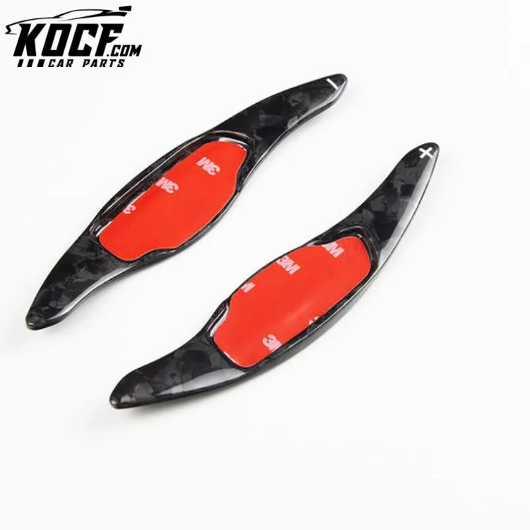 ES-617 For KIA Stinger 18-20 Car Interior Steering Wheel Extension Accessories Trim Real Forged Carbon Fiber Shift Paddle