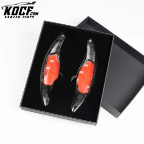 ES-617 For KIA Stinger 18-20 Car Interior Steering Wheel Extension Accessories Trim Real Forged Carbon Fiber Shift Paddle