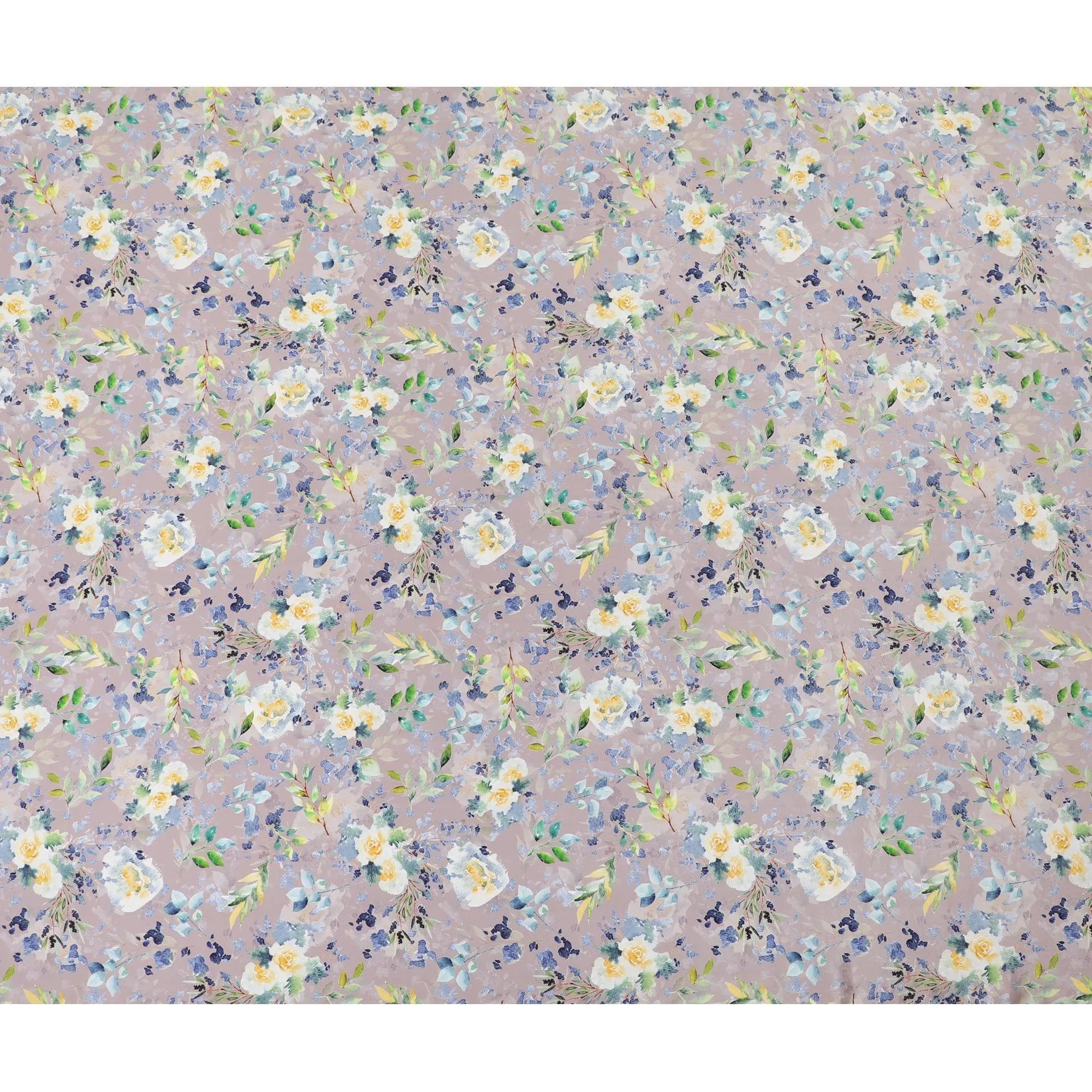 Light mauve viscose fabric with multicolor print in floral design-D12270