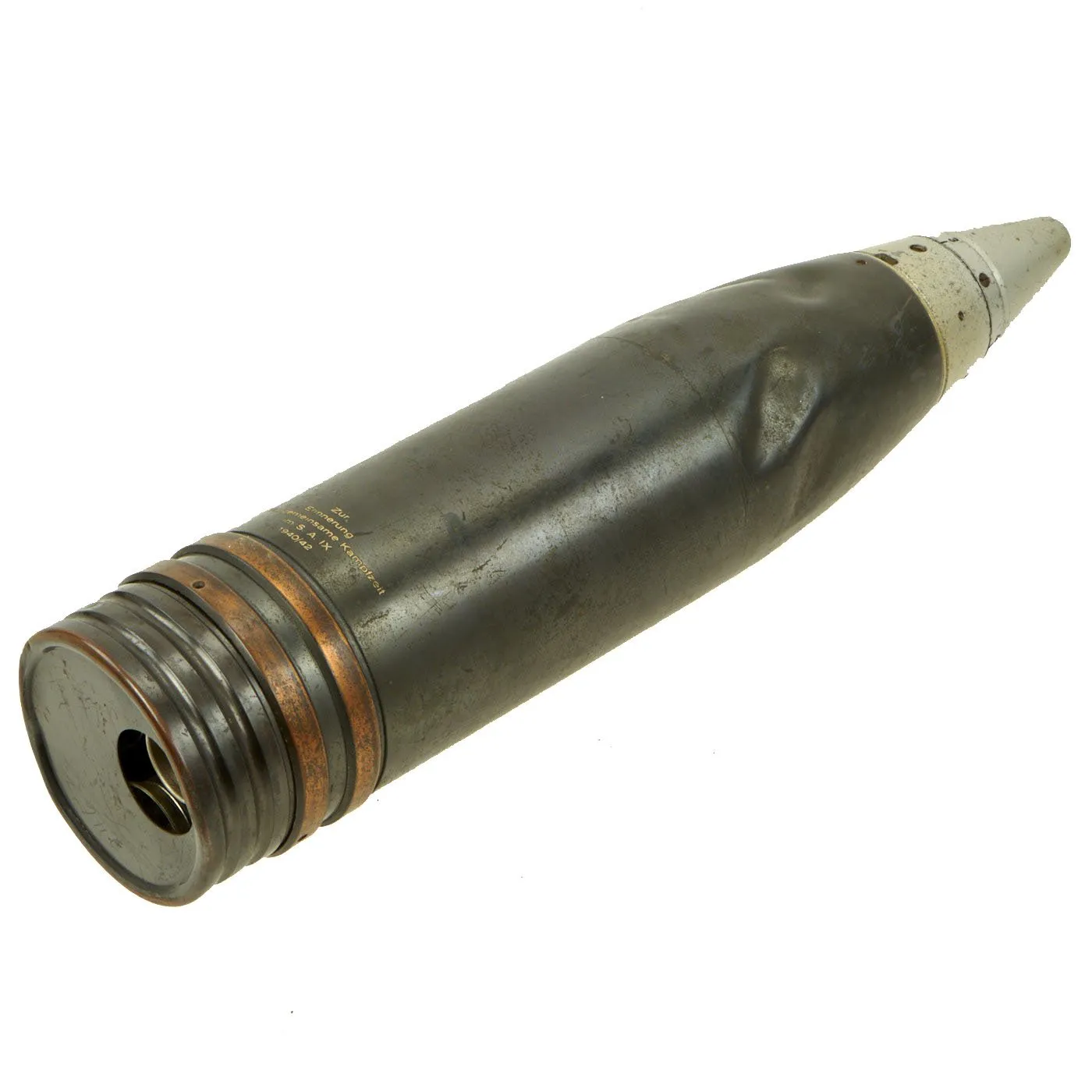 Original German WWII FlaK 88 Inert Projectile Converted to Drinking Decanter - Antigiftgasgranate
