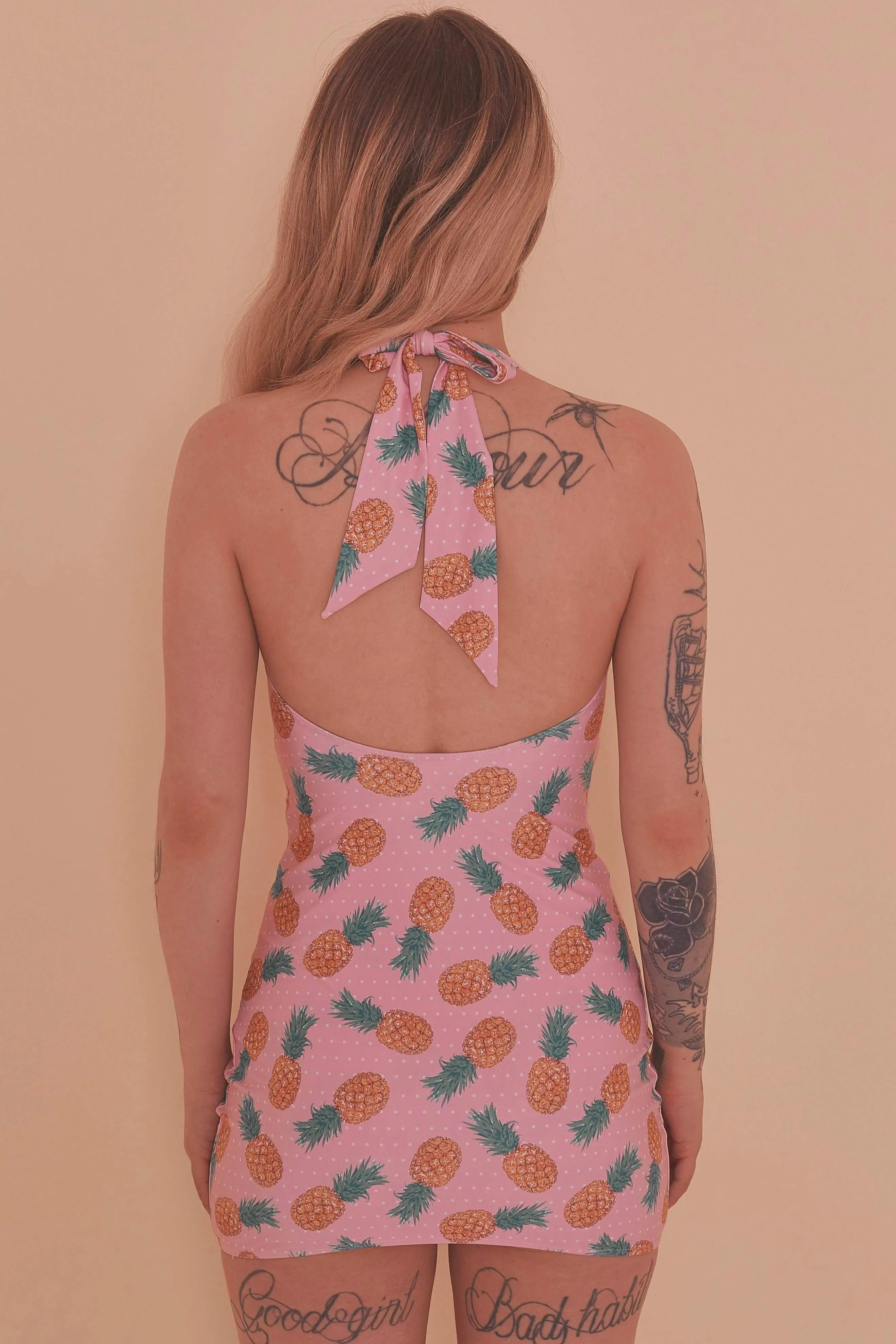 Pineapple Skirted Halterneck Swimsuit