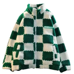 Plush Checkered Jacket