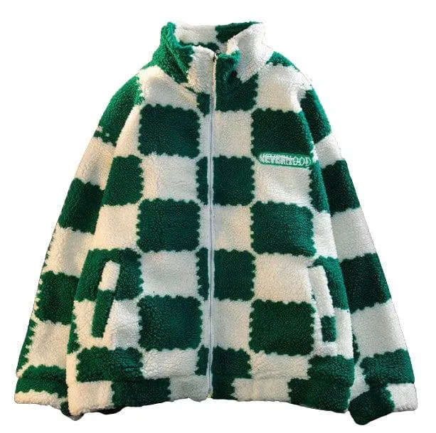 Plush Checkered Jacket