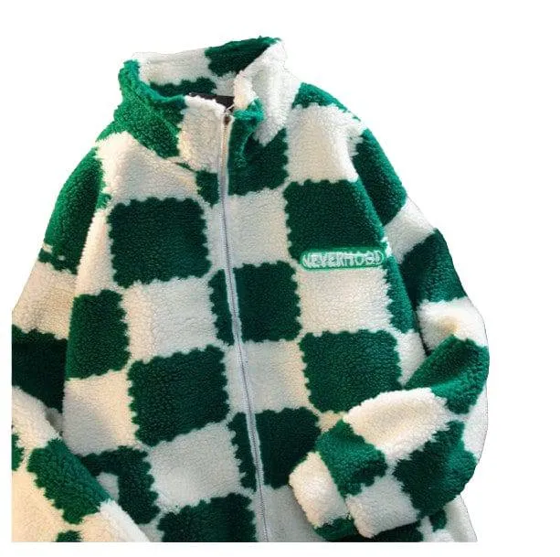 Plush Checkered Jacket