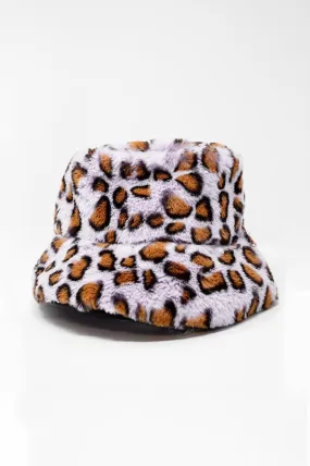 Purple Bucket Hat In Animal Print