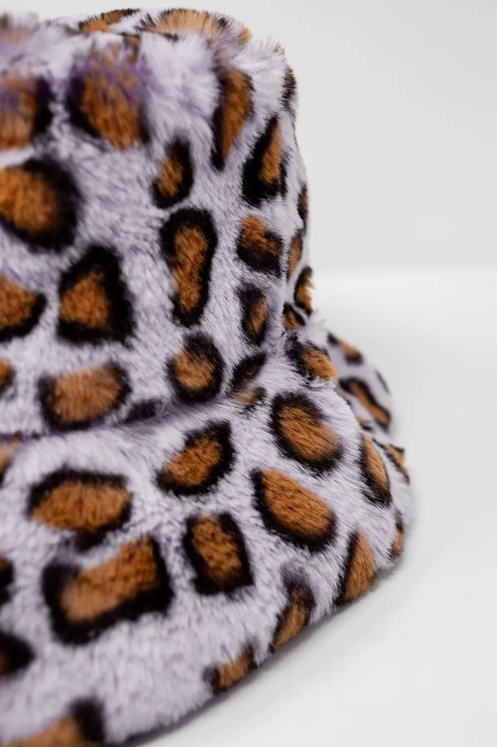 Purple Bucket Hat In Animal Print
