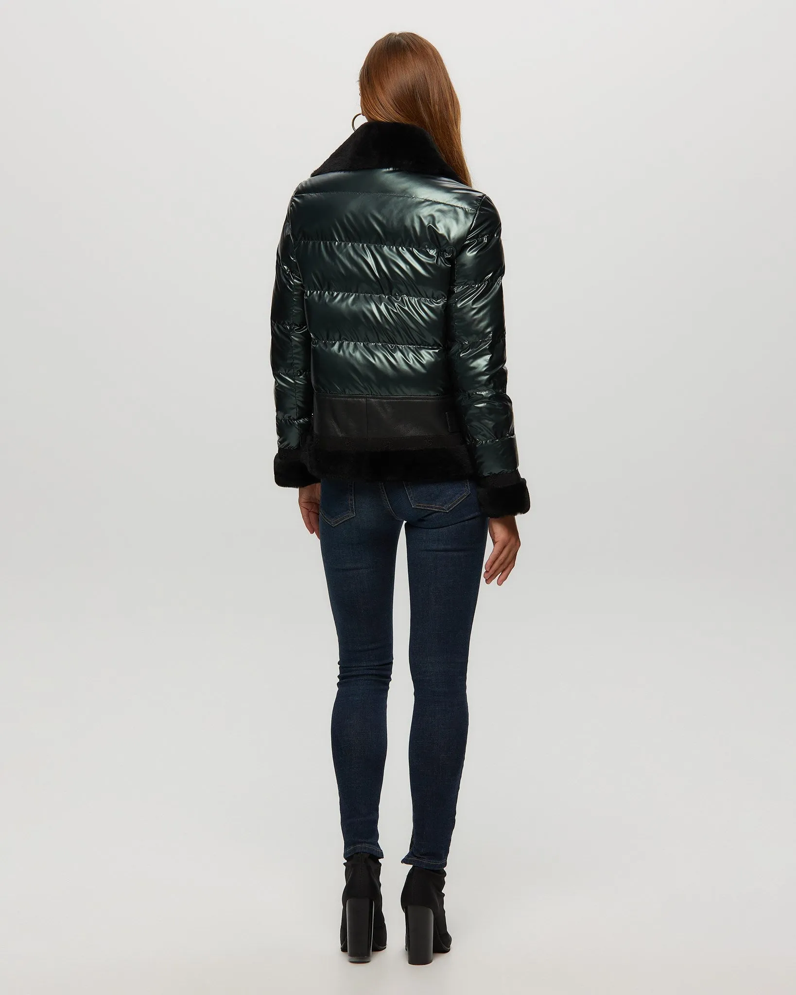 Quilted Jacket With Merino Shearling Lamb Trim