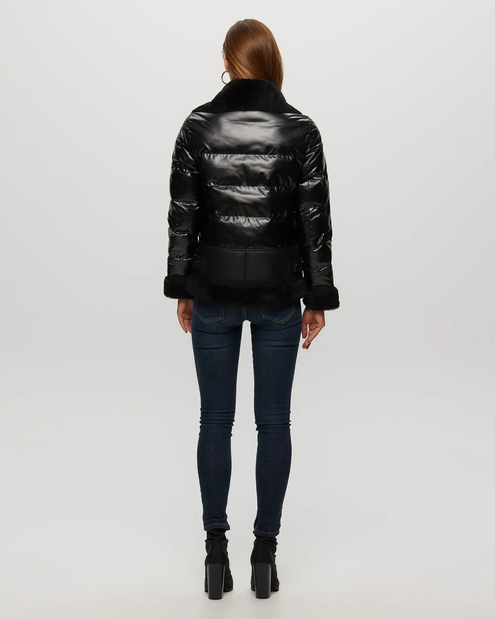 Quilted Jacket With Merino Shearling Lamb Trim