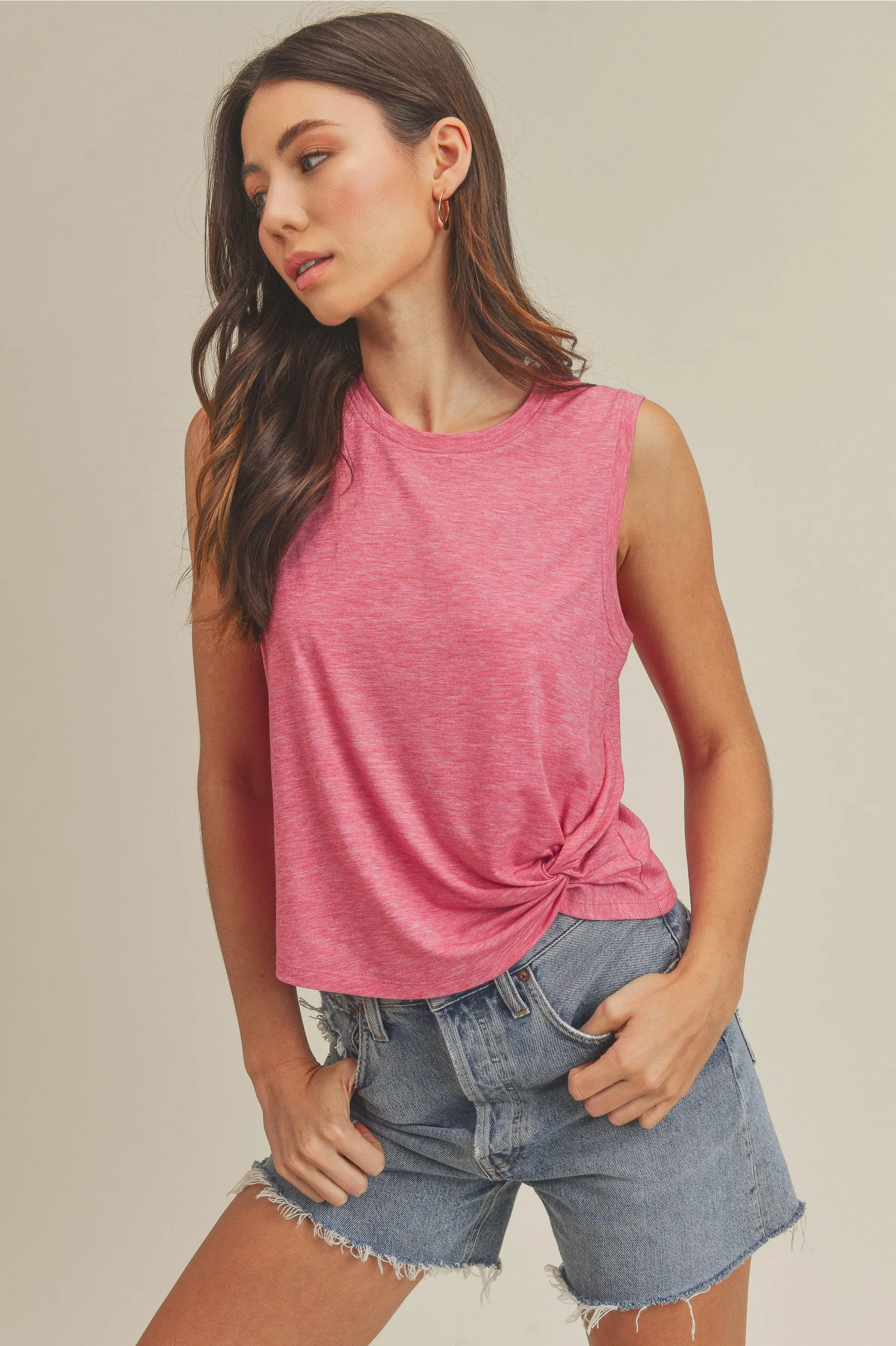 Tank Top with Twisted Hem