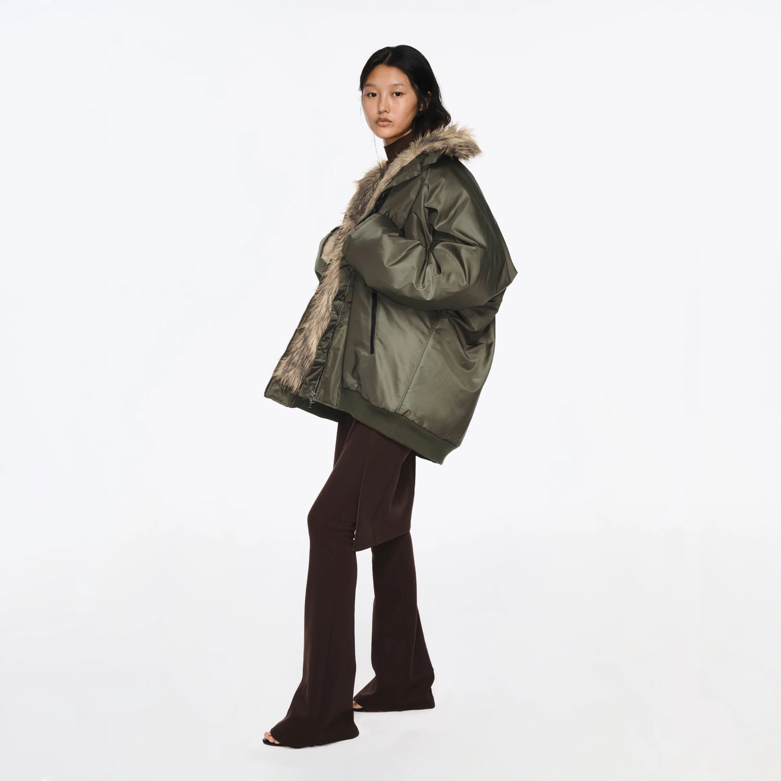 The Oversized Shearling-Lined Bomber Jacket