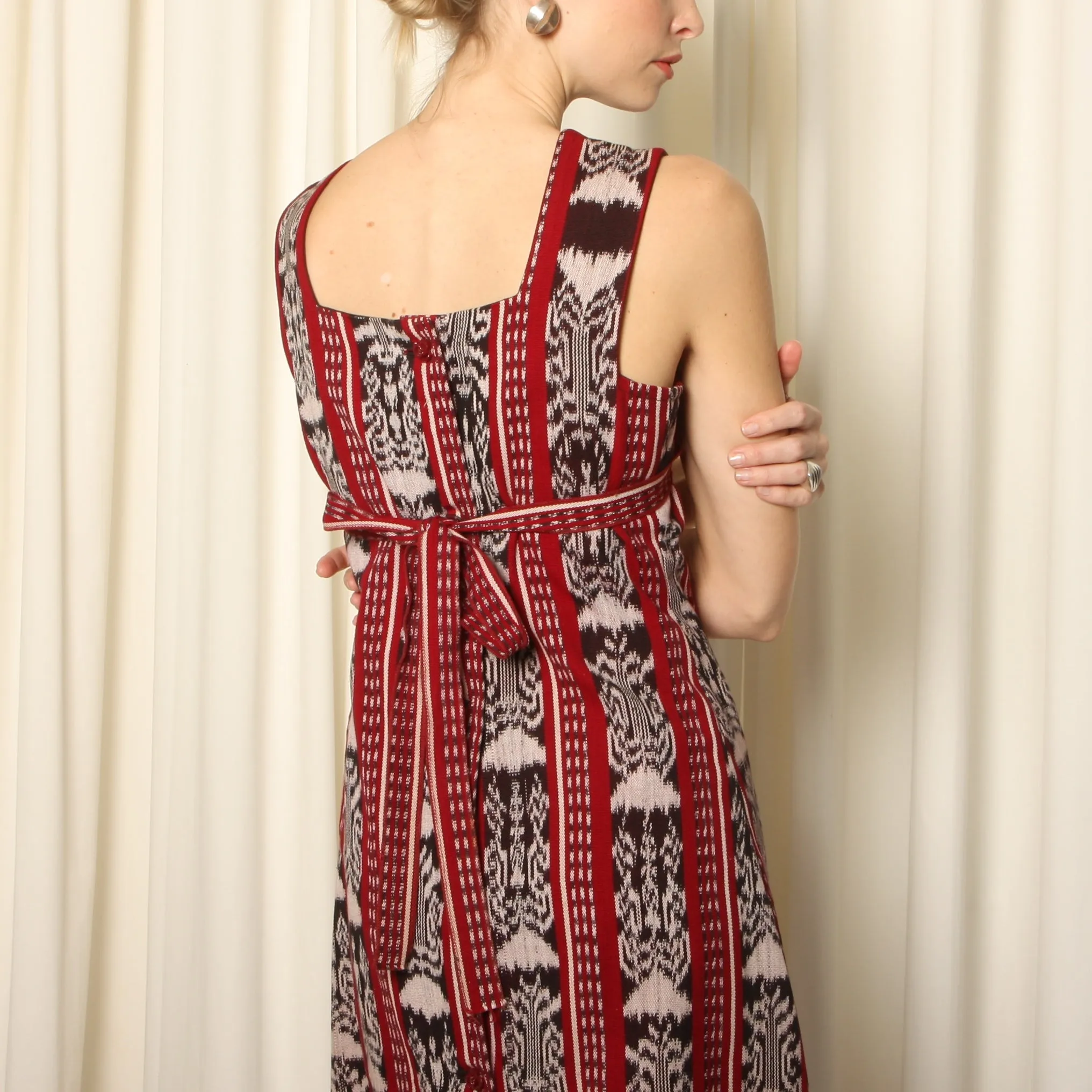 Vintage 70's Louise Perini Guatemalan Woven Jacket   Dress Ensemble