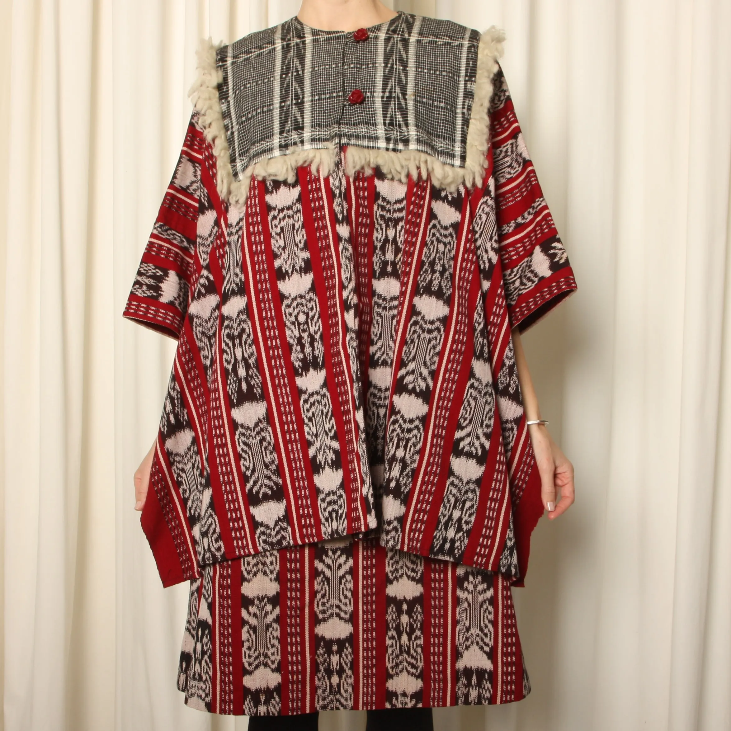 Vintage 70's Louise Perini Guatemalan Woven Jacket   Dress Ensemble