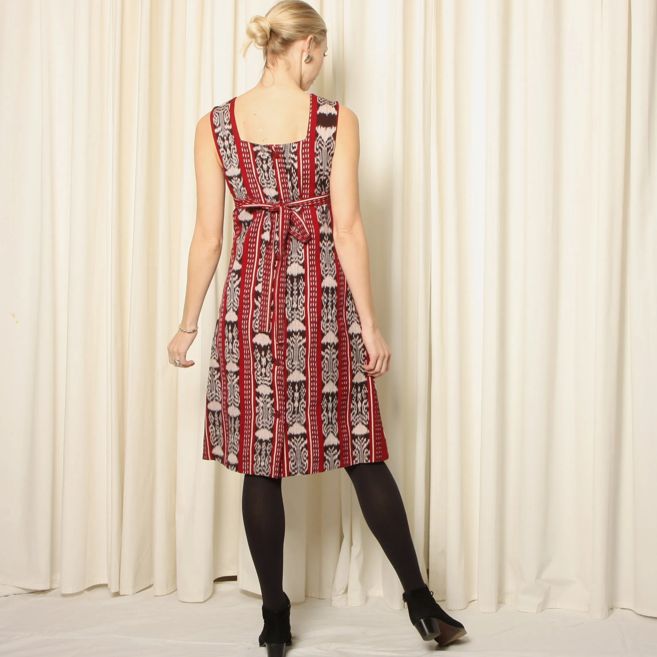 Vintage 70's Louise Perini Guatemalan Woven Jacket   Dress Ensemble