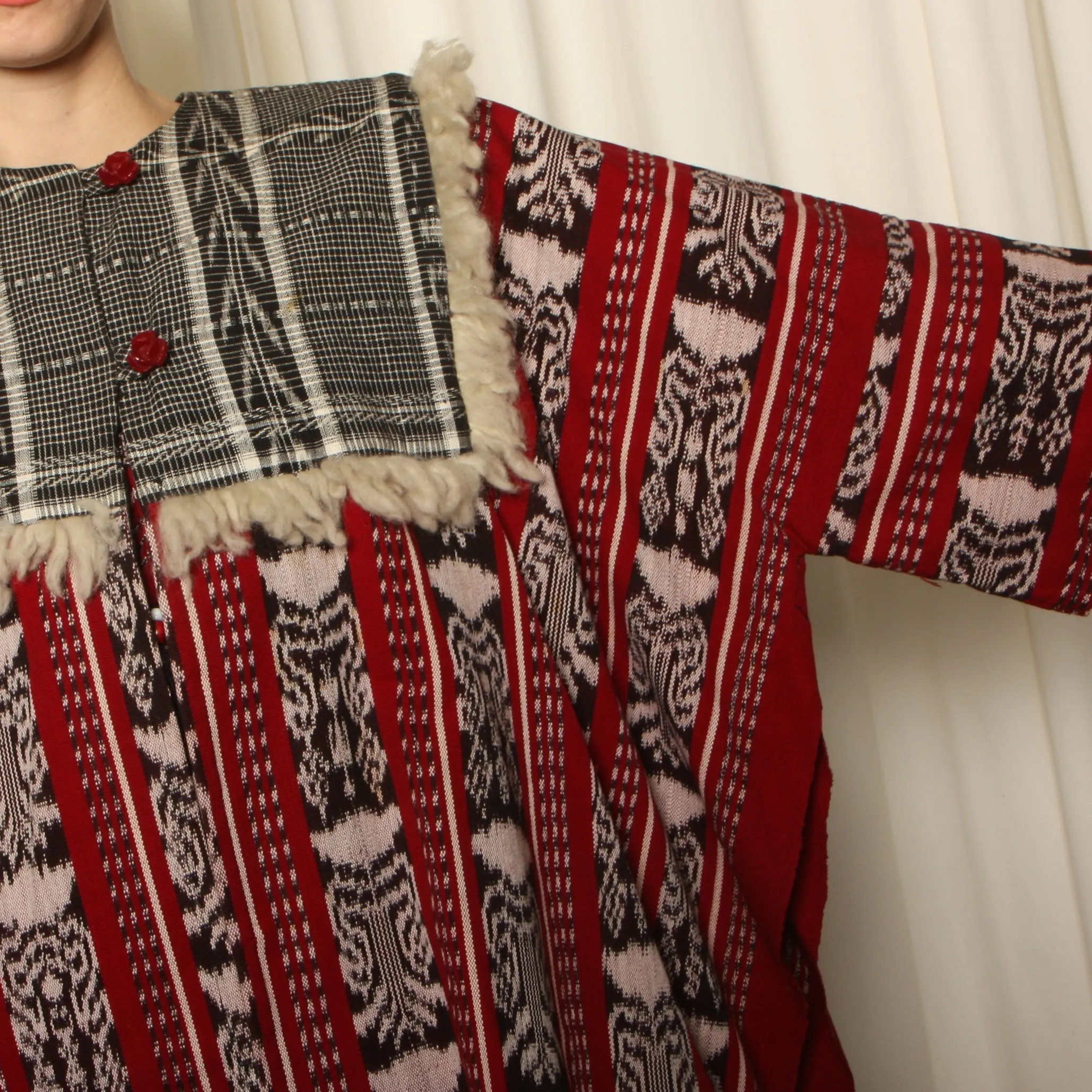 Vintage 70's Louise Perini Guatemalan Woven Jacket   Dress Ensemble