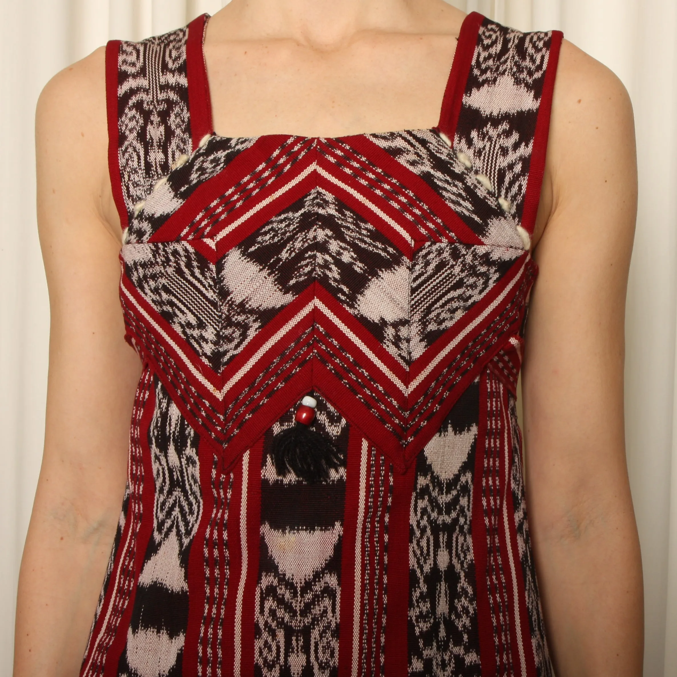 Vintage 70's Louise Perini Guatemalan Woven Jacket   Dress Ensemble