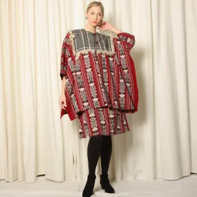 Vintage 70's Louise Perini Guatemalan Woven Jacket   Dress Ensemble