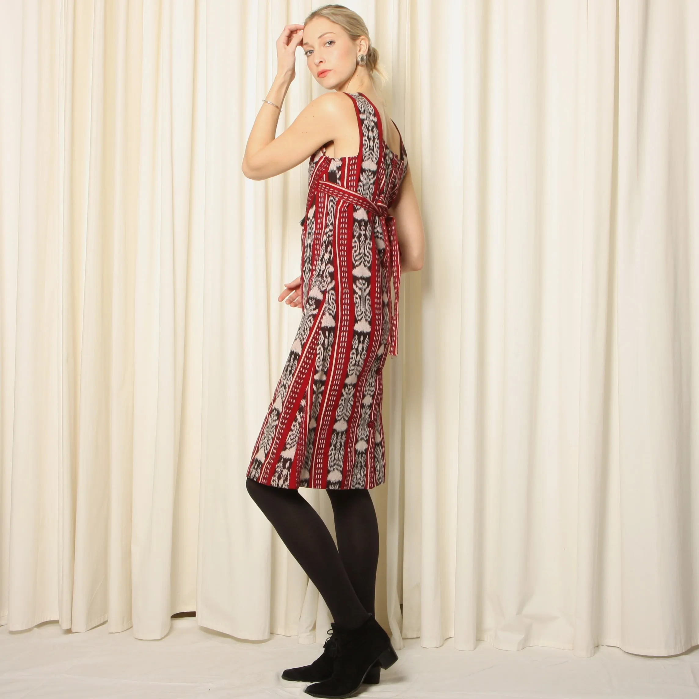 Vintage 70's Louise Perini Guatemalan Woven Jacket   Dress Ensemble