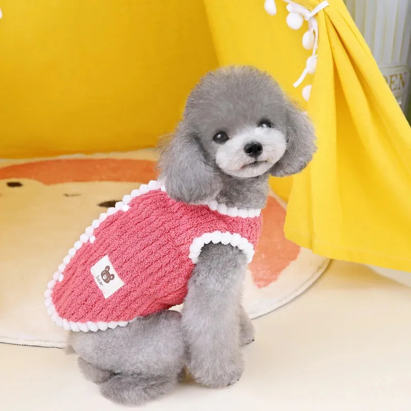 Winter Warm Dog Vest Fleece Puppy Coat Soft Pet Jacket for Small Medium Dogs Cats Clothes Teddy Chihuahua French Bulldog Apparel
