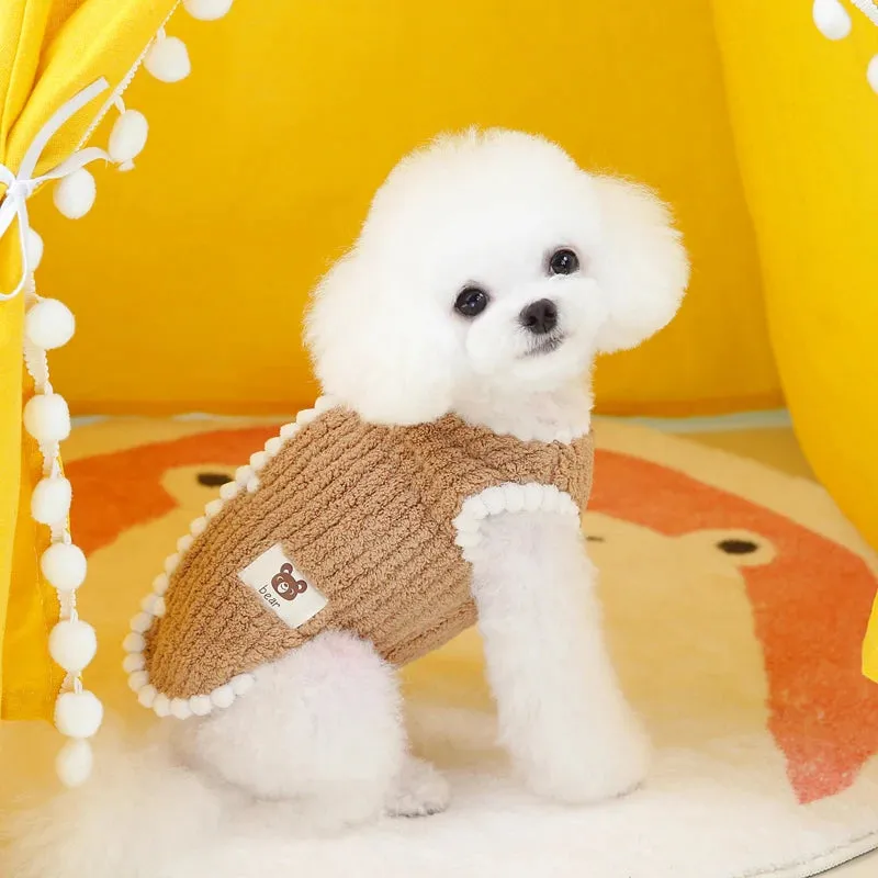 Winter Warm Dog Vest Fleece Puppy Coat Soft Pet Jacket for Small Medium Dogs Cats Clothes Teddy Chihuahua French Bulldog Apparel