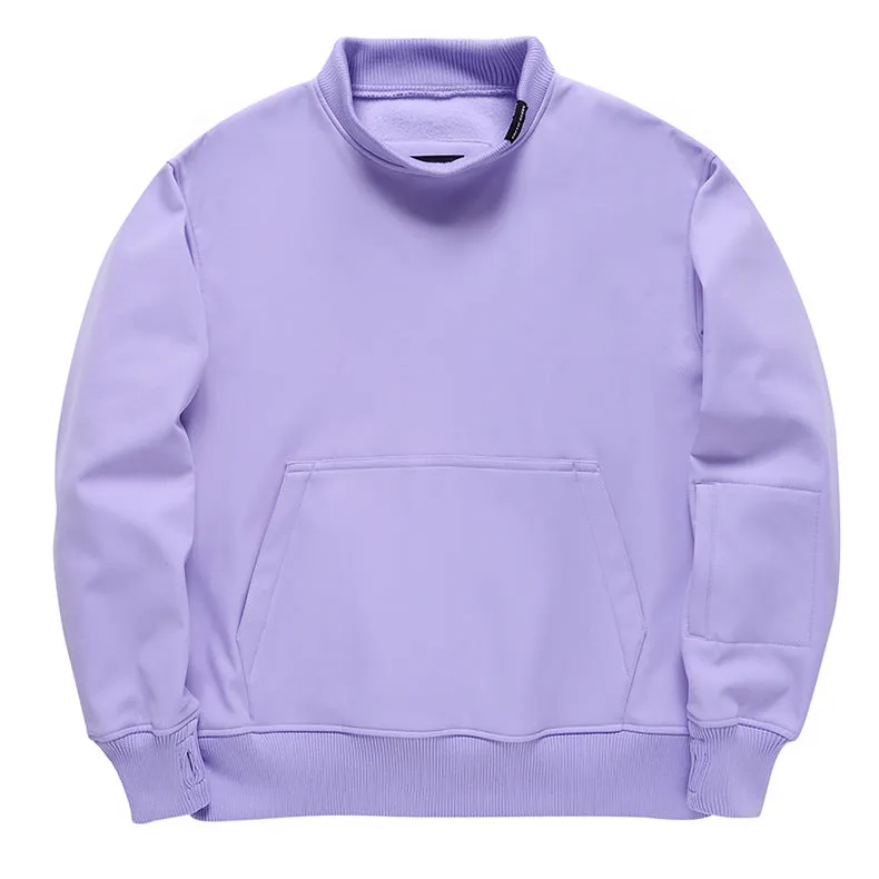 Women Round Neck Ski Sweater Soft Sports Fleece Pullover