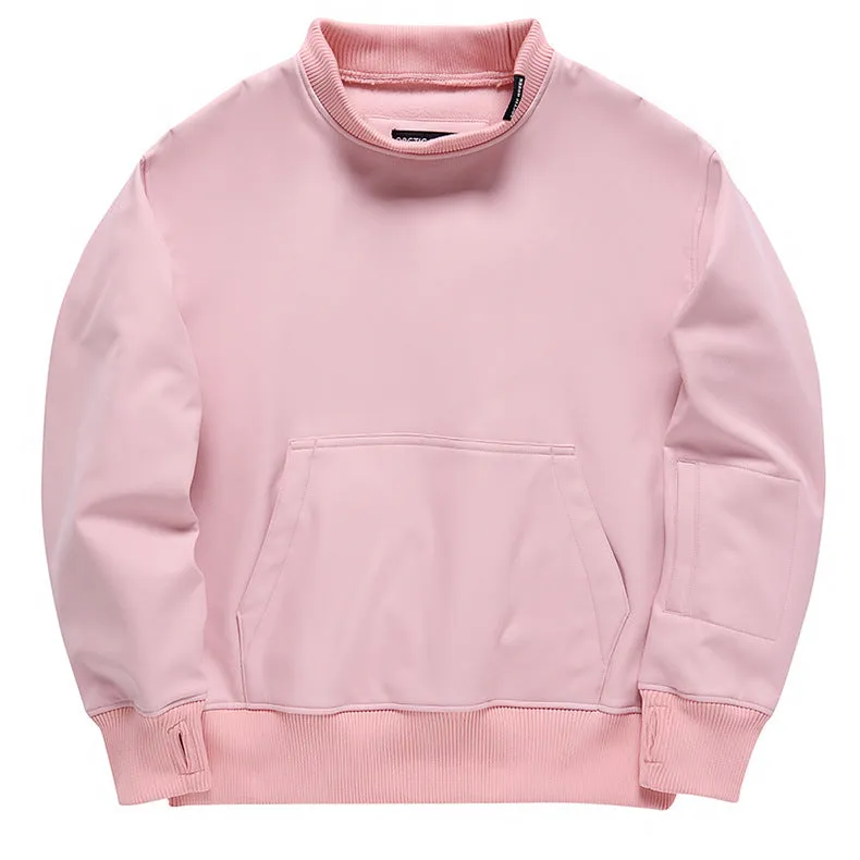 Women Round Neck Ski Sweater Soft Sports Fleece Pullover